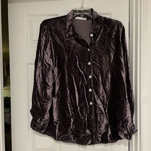 NWOT Cut loose Velvet Shirt